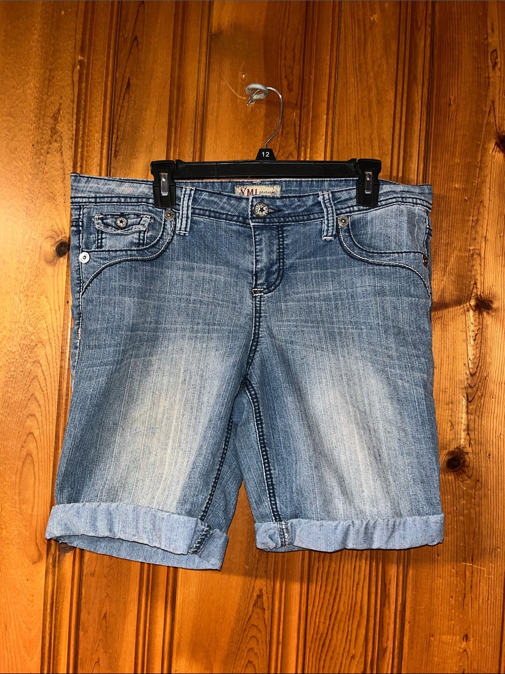 YMI Light Blue Rolled Cuff Denim Shorts